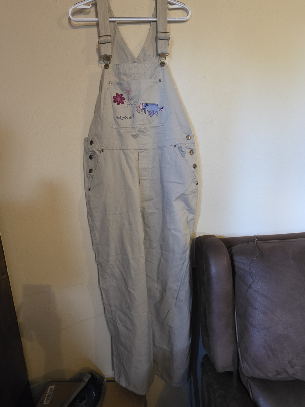 Disney Beige Embroidered Overalls Jumpsuit with Eyore